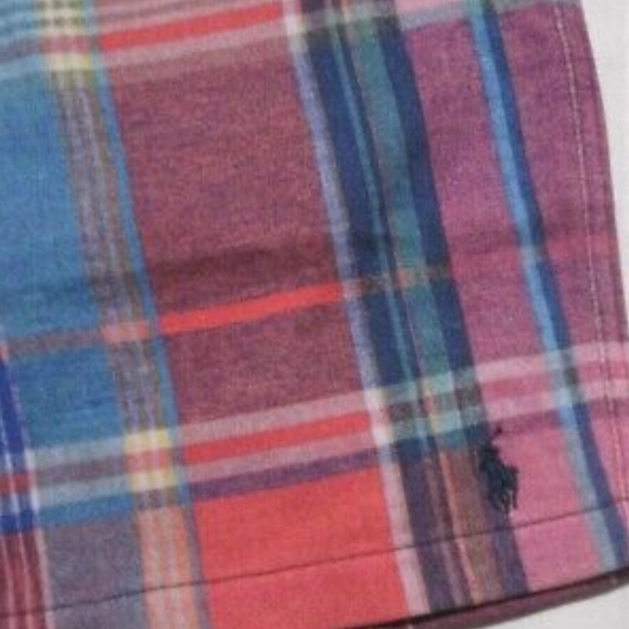 NWT Men's Ralph Lauren Polo Madras Fleece Shorts - Picture 3 of 5